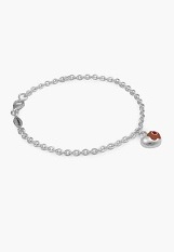 very nice tiny silver enamel flower heart January birthstone bracelet for babies